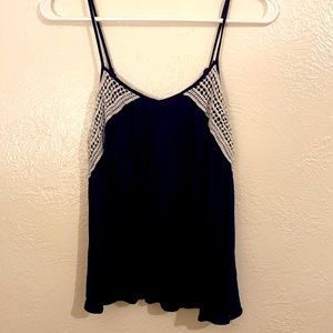 Navy blue with white crochet top